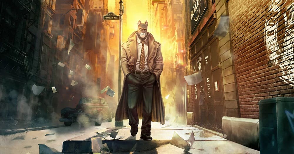 The cover art of the recent Blacksad video game, a noir detectives videogame.
