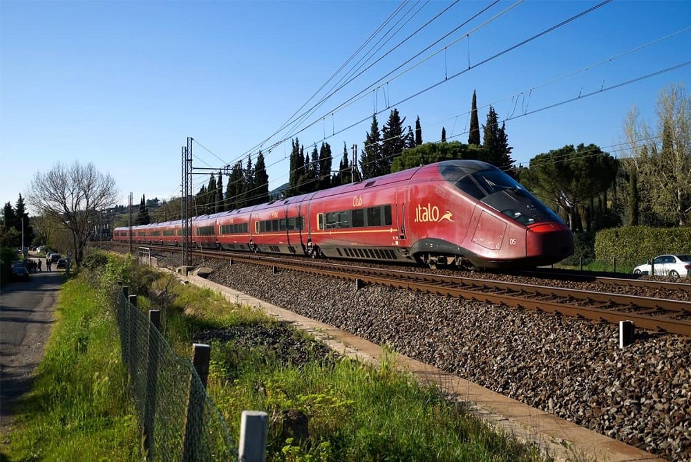 The NTV Italo, the Italian high-speed trains that connects Genoa, Naples and more.