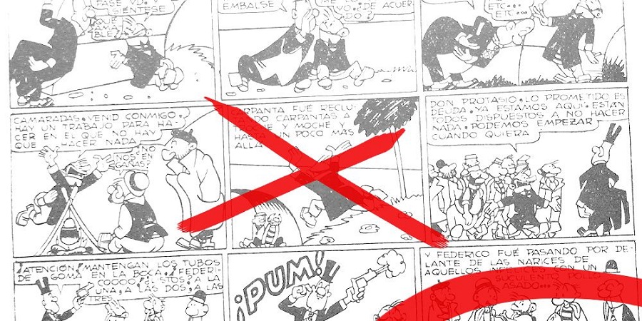 A visual example of the Francoist dictatorship´s censore in Spanish comics.