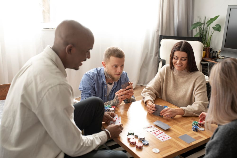 Friends Playing A bordgame in Spain.