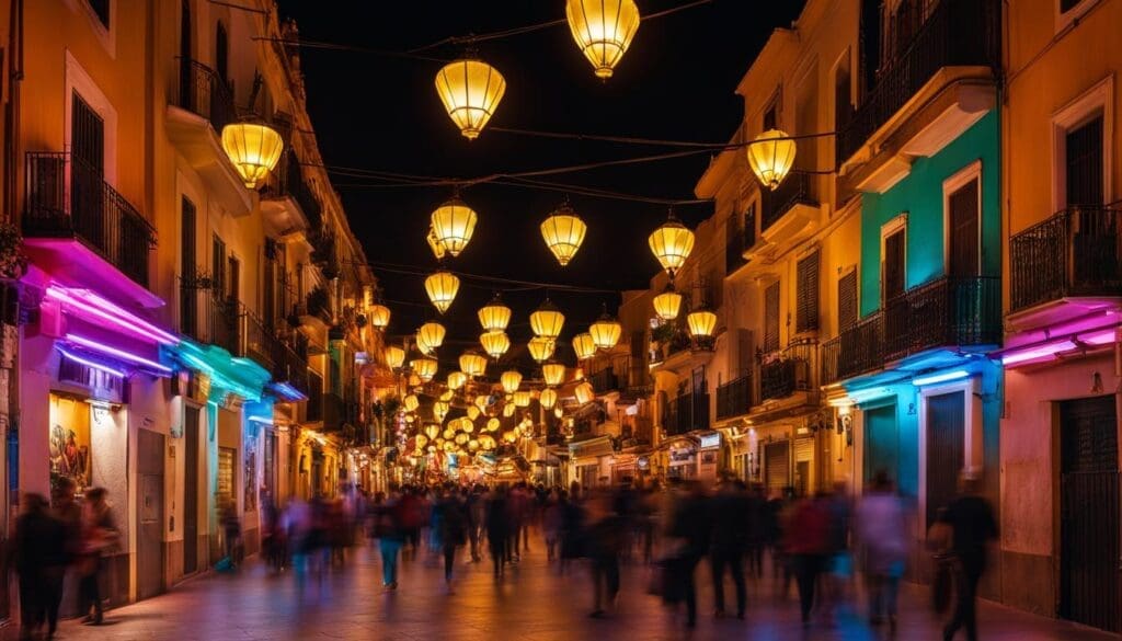 vibrant nightlife in Malaga